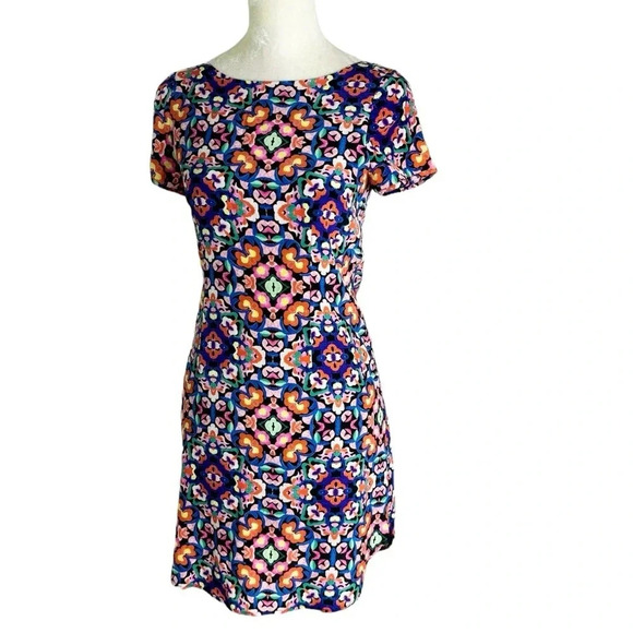 Yumi Kim 100% Silk Abstract Floral Mini Shift Dress Size XS - Picture 1 of 9